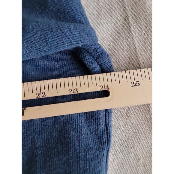 Polo Ralph Lauren Mens L Pullover Sweater 1/4 Zip Blue Casual Leather Tab Logo - Picture 15 of 16